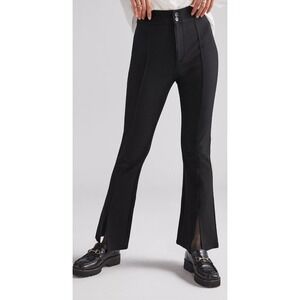 Anthropologie Maeve Black Slit Front Flared Ponte Pant Size 10 NWT‎